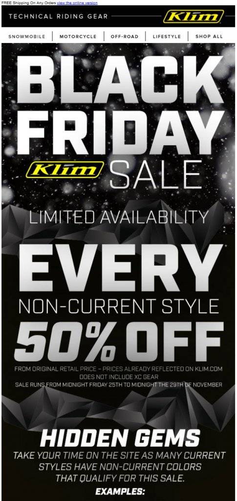 50% OFF on KLIM BLACK FRIDAY SALE >>