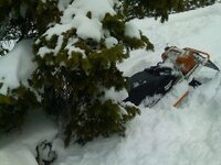 Brets view of what Sherri did to his sled.jpg