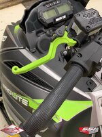 billet brake lever installed green.jpg