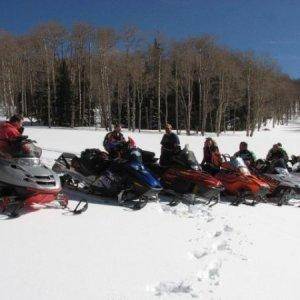 Group spring snow ride