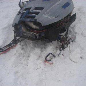 my sled after the hitting the rock!!!!