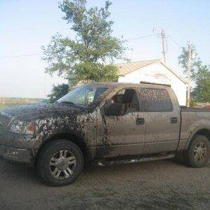 had to get a freinds boat out of a pasture it was a little muddy out there