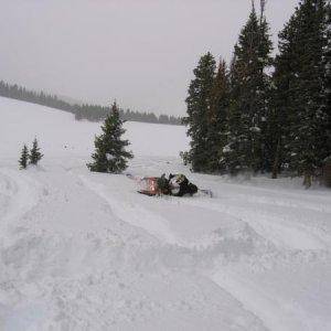 Marc carving in some April powder, North Big Horns, 2007