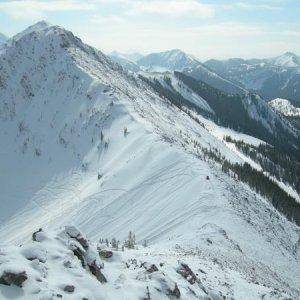 top of the main bowl up waldron creek by teton pass ski area