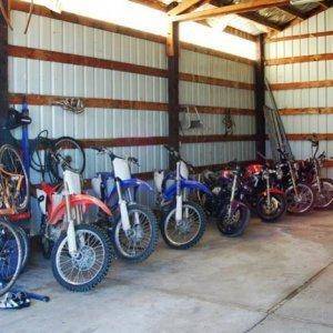 Our Shop

Left to right: Mtn Bike, Road Cycle, Honda, Yamaha, Yamaha, Project bike, Suzuki, Harley, Harley, Tool Box and wood burning stove for those 