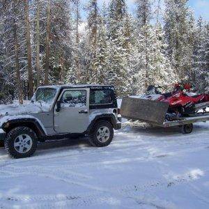 Early riding, Had to hail sleds 2 miles to unload