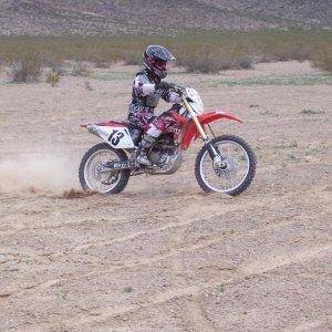 Shelley on her CRF250X