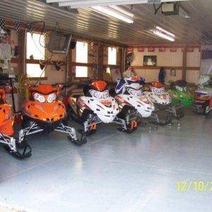 Sleds in shop