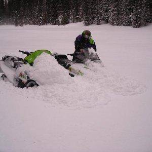 Kenny and I pushing the deep pow through Heavenly Valley Grand Lake 2007 >>>>.