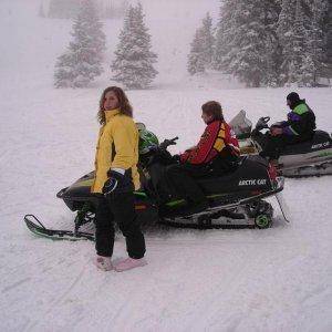 Grand Lake Christmas 2007 Mieka Gavin and Kenny taking a break at the bottom of little chicken >>>>.