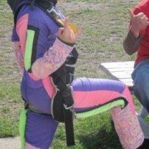 My sweet skydiving suit before heading up in the plane.  10,500ft jump, 2 front flips...friggin awesome '09