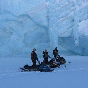 in front of small glacier