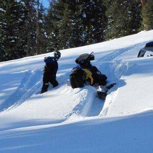 Snowmobiling 12 27 09 salt creek summit almost unstuck