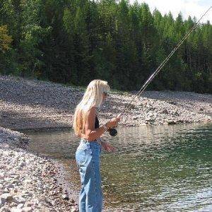 Fishing at reservoir