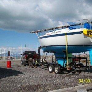 Towing the inlaws boat great salt lake