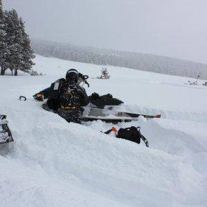 finding some snow on the south end of the horns