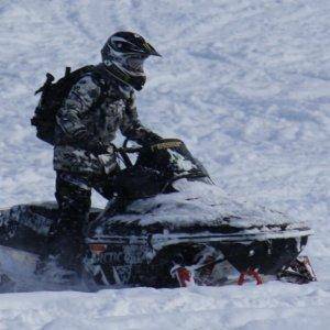 Colton on his Monster Snopro