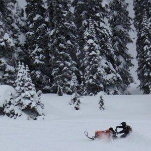 Aaron cuttin' a clean sidehill