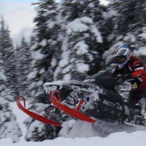 Dad havin' fun on Colton's sled.