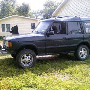 Disco with 3" lift 32's. pro comp 9 inch HID lights, front hoop braced to frame, more to come