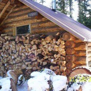 The South Brown Mt shelter on PCT and yes you can ride to it on your sled even though it is used in the summer by PCT hikers