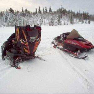 My friends old Yamaha and my old Lynx Rave670 -97