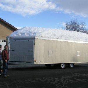 Snow on trailer