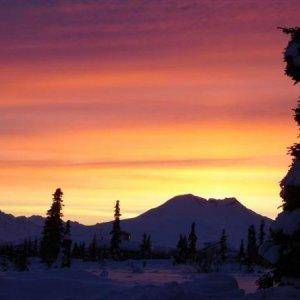 Gunsight Mtn sunset, Eureka, Alaska