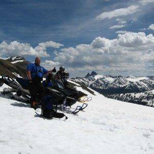 My buddy Cory and I livin it up in Cooke City June 21 in our t shirts.