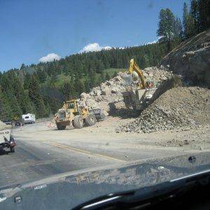 Some road construction between West Yellowstone and Bozeman.