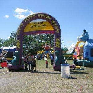 During the 50th Celebration, Cat brought in a funland facility for the kids ... which is where most of the snowmobile journalists spent their time.