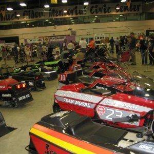 If you wanted to see some fast and famous race sleds, they were all on display.