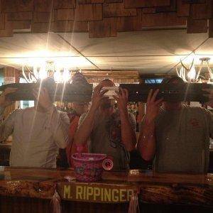 Shot ski at Roscoe's Bar!