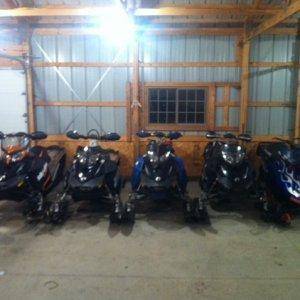 My sleds Skidoo summit 800's 13,11,11,10,
Polaris Rmk 700 99