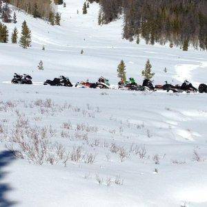 No skis, no snow shoes, we use snowmobiles in class!