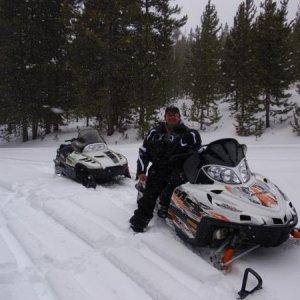 First trip of the year and first ride on the new sno Pro. Stopping to take it all in. It was a great day. 12/13/08