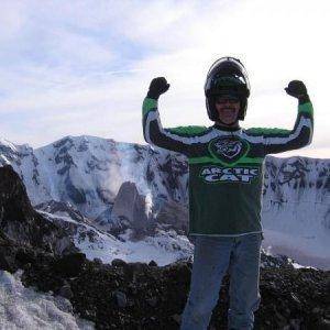 my riding buddy tom at the top of the mt.