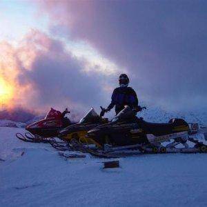 Michael with the sleds