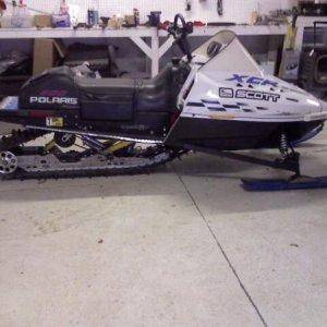 XCR 600 with a few changes. Pro X rear skid, Polaris 144 track, taller front end. Just a little motor work ha ha.