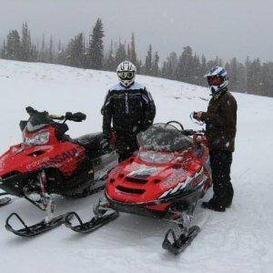 sitting in the parking lot after a buddy blew up his skidoo