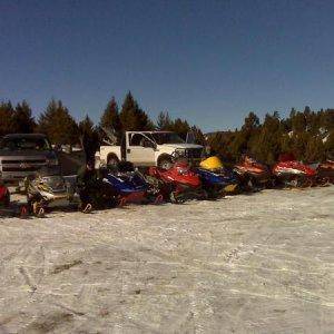 A bunch of entry level riders ready for launch.