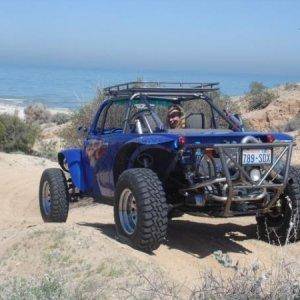 Wife riding shotgun on a pre-run for the San Felipe 250. Baja Mexico looking out over the sea of Cortez