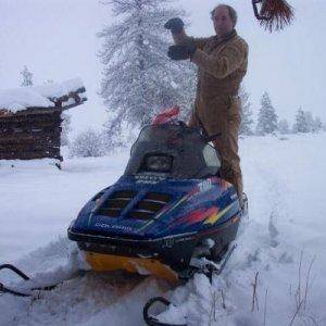 My Texan Bro-in-Law on my old 98 RMK 700.  He's all smiles!!