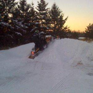 My cousin hitting a jump. That little kid can really fly!