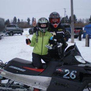 My awsome sponsor "Spud" and I with two of our four trophies!