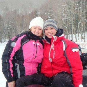 Karen, a big fan of SledGirls gear, and Aimee, Co-Owner of SledGirls