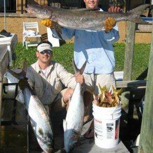 In all, we Limited out on AJ's, limited out on yellowtail snapper, got the cobia, and caught a mako and lemon shark.