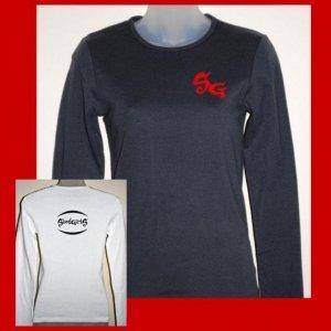 Long Sleeve Baby Rib Tee with SG on the Breast and Logo on the Back