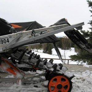 M sled rear
After the Aluminum bumper failed by dragging it on the trail from too much throttle.