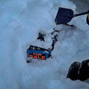 My friend digging out his machine covered in 2ft of snow. (still has the for sale on it lol.)